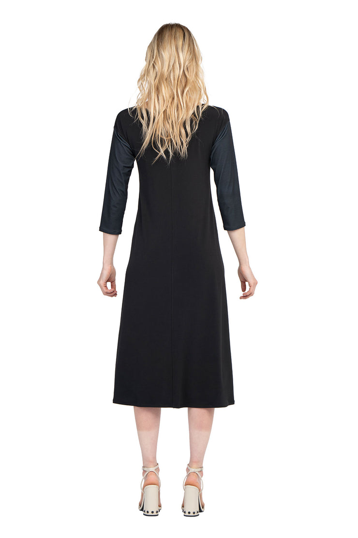 Calf Length 3/4 SLV Side Grommet Dress