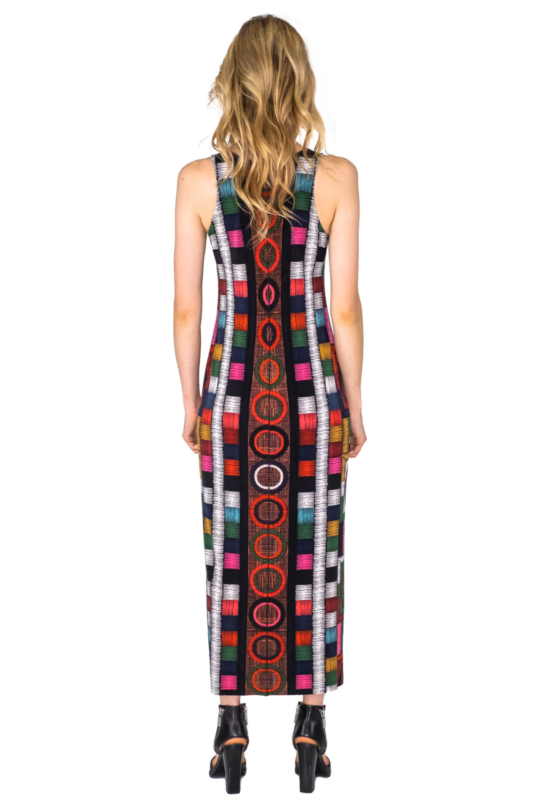 Raw Hemline Side Slit Tank Midi Dress