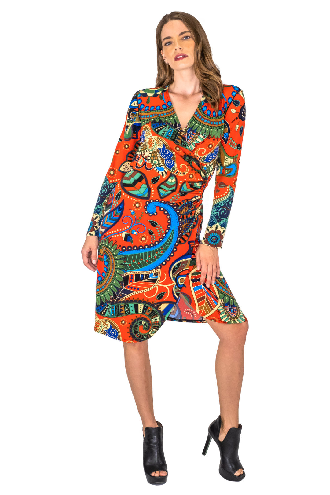 Long Sleeve Wrap Dress