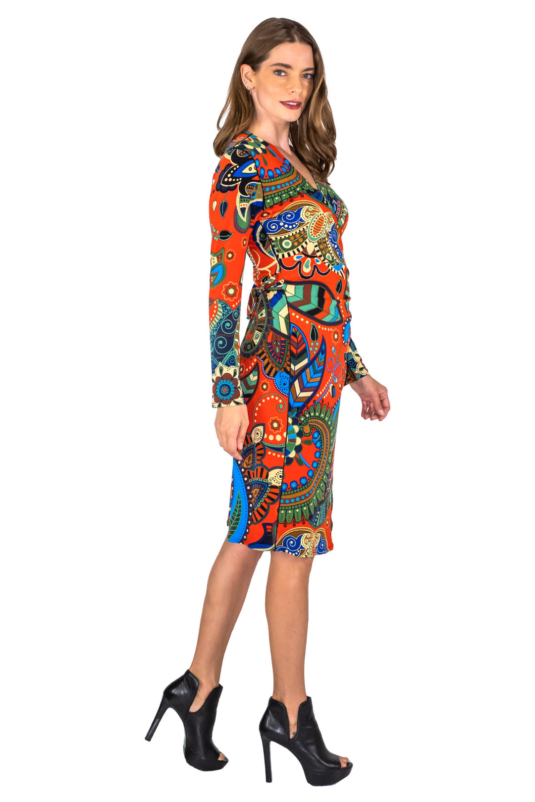 Long Sleeve Wrap Dress