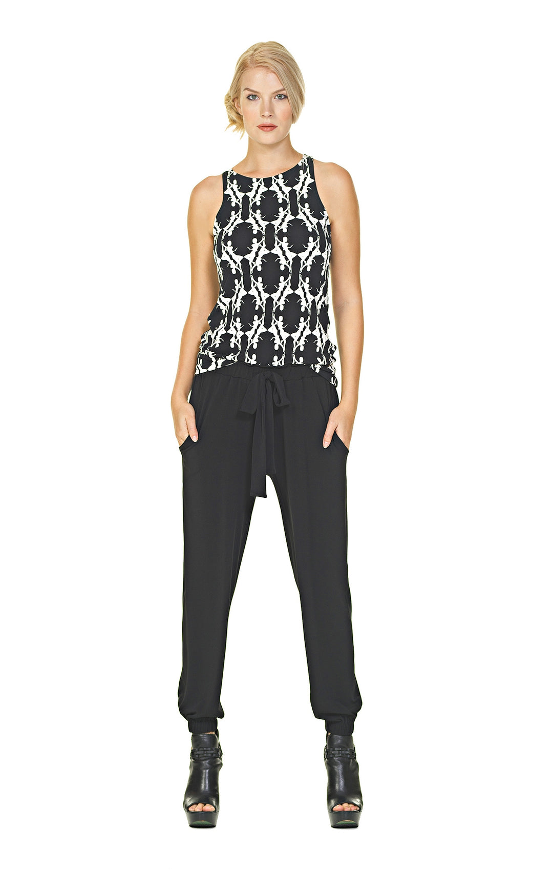 Pocket Tie Front Jogger Pants