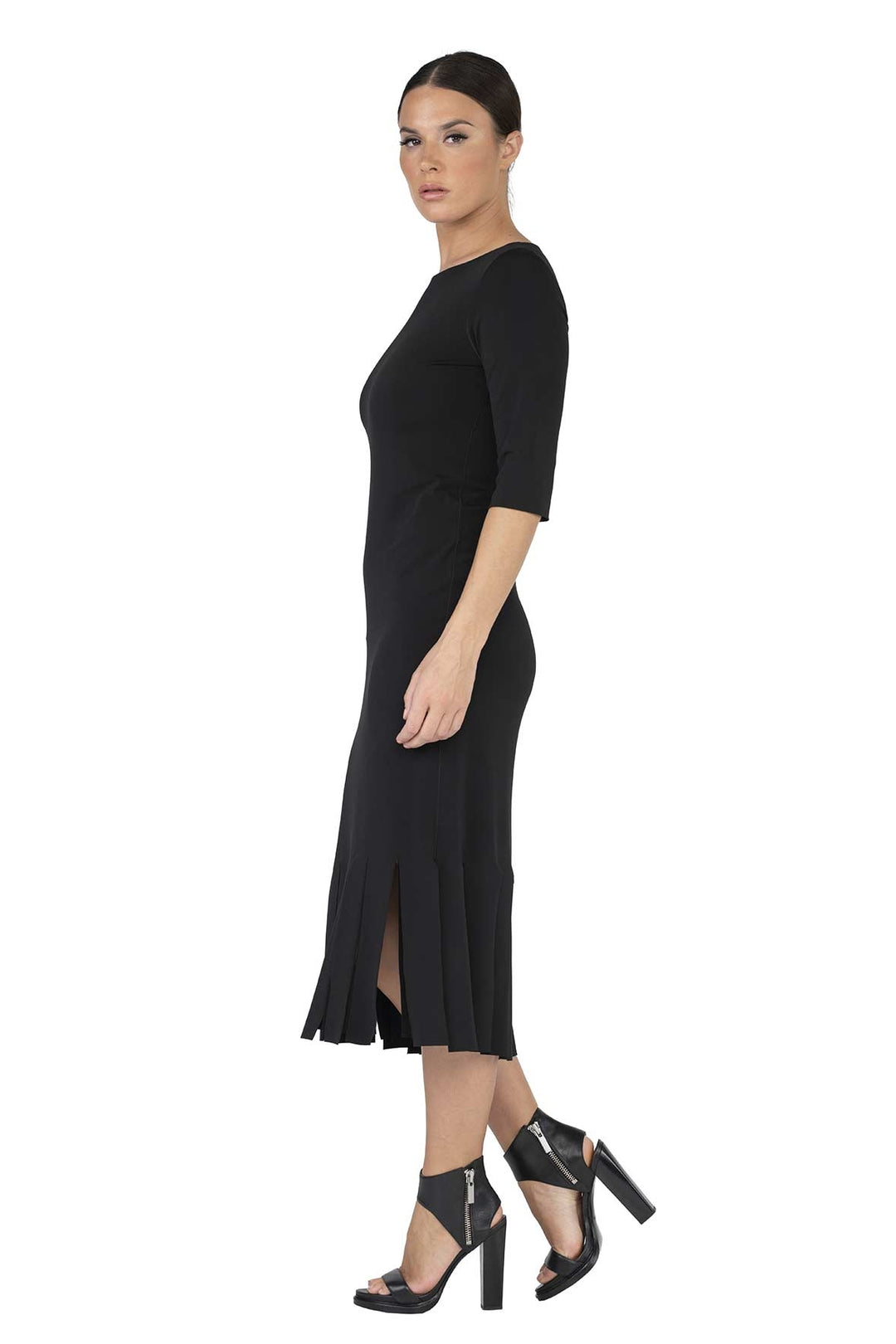 Elbow Sleeve Double Layered New Fringe Dress
