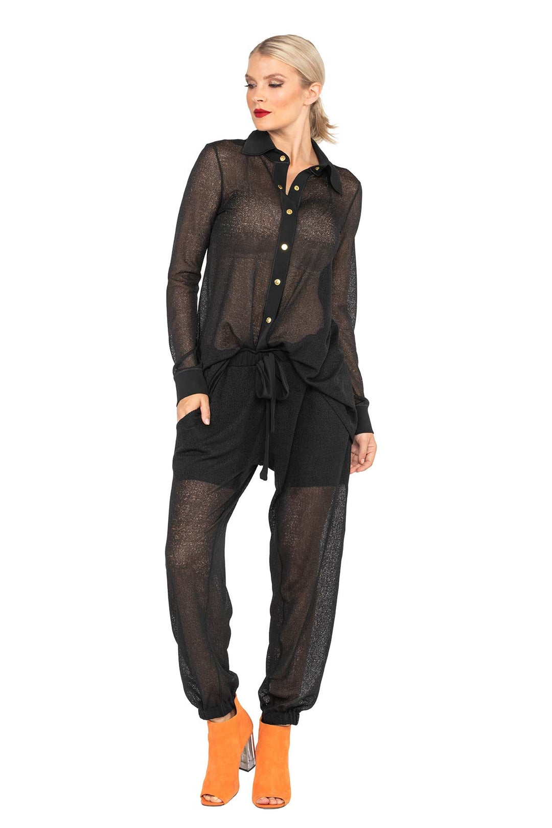 L/SL Hi Low Snap Tunic