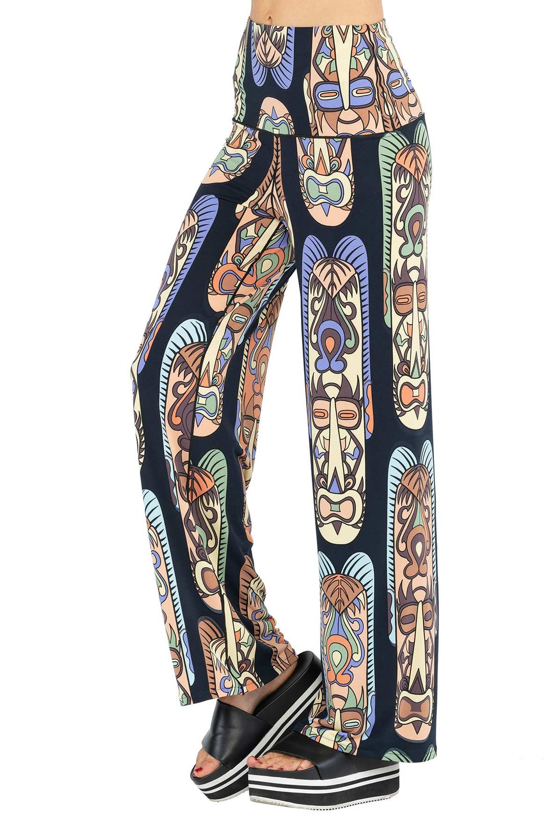 High Elastic Waist Straight Pants