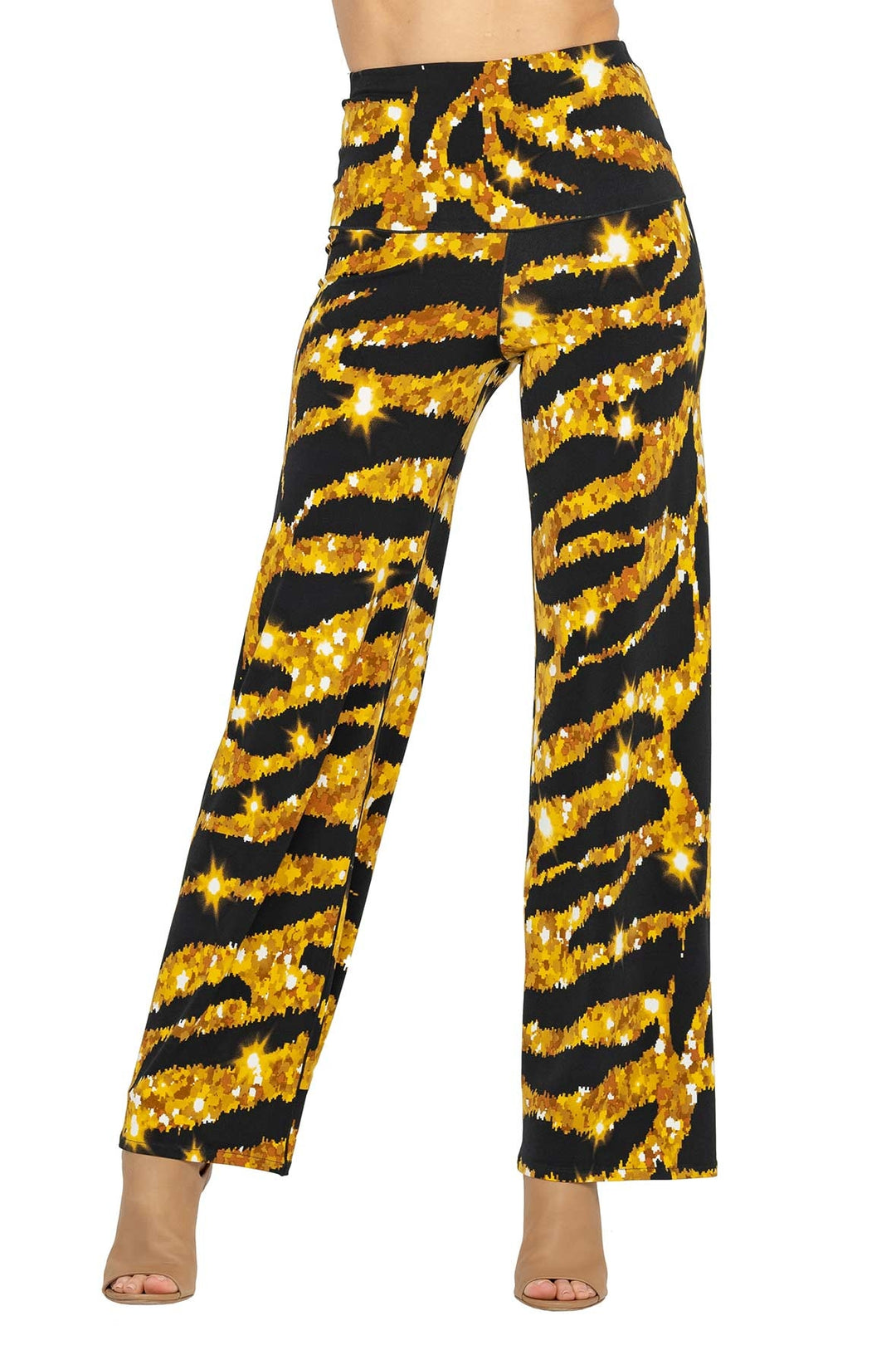 High Elastic Waist Straight Pants