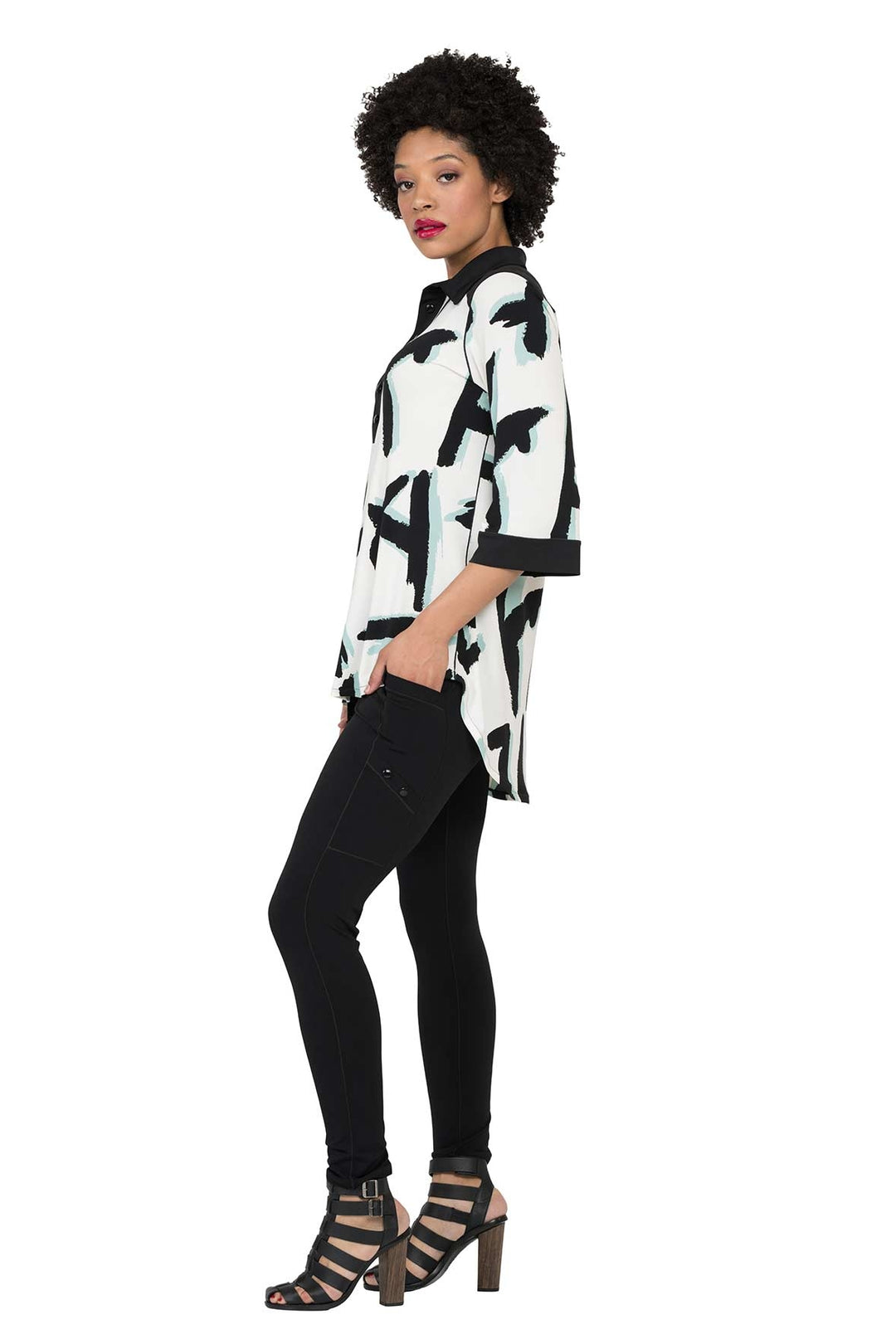 High Low Shirt Elbow Slv