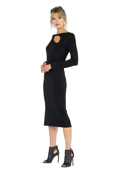 Key Hole Below Knee Back Slit Dress EvaVarro Key Hole Below Knee Back Slit Dress EvaVarro