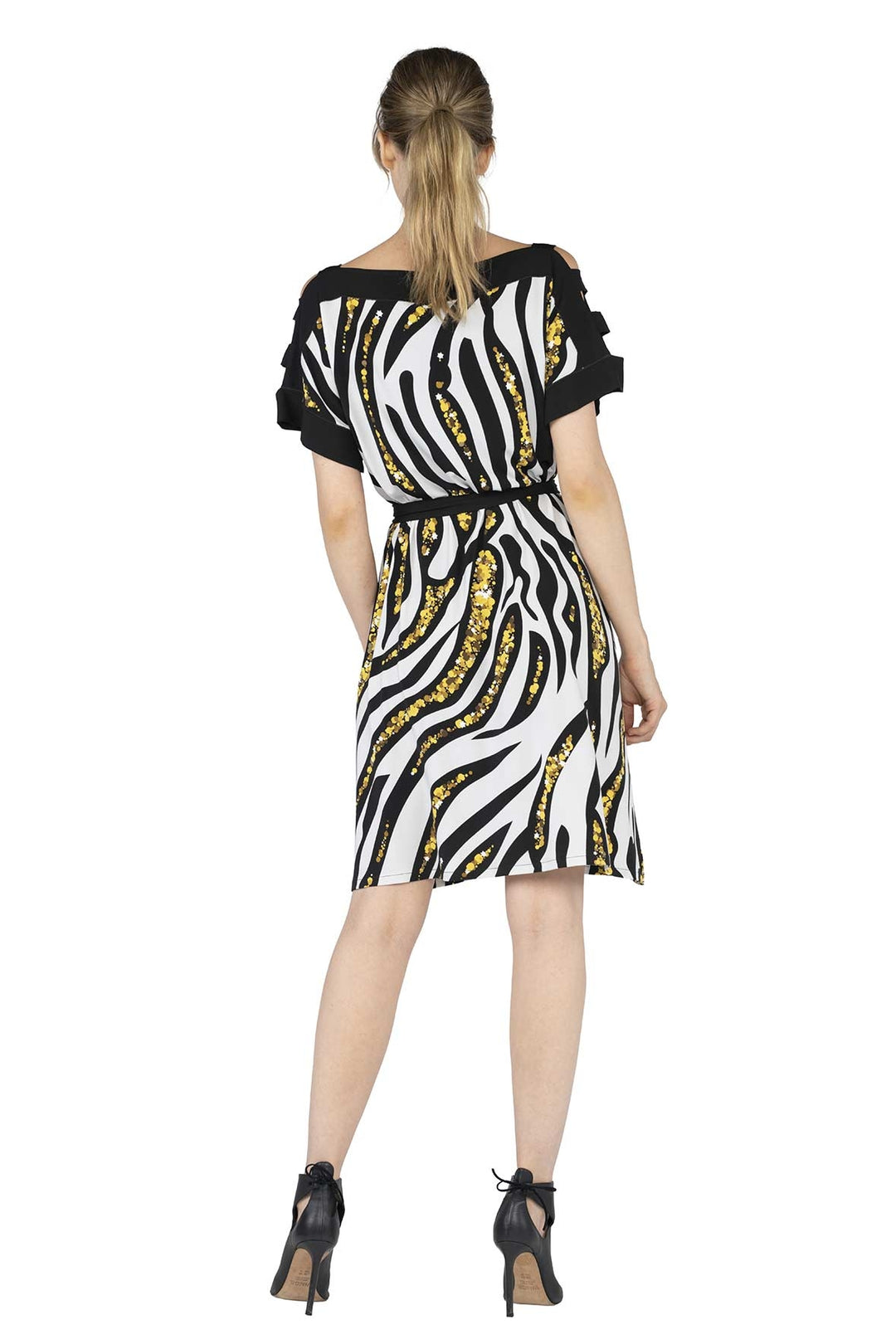 Latticed Shoulder Below Knee Loose Dress