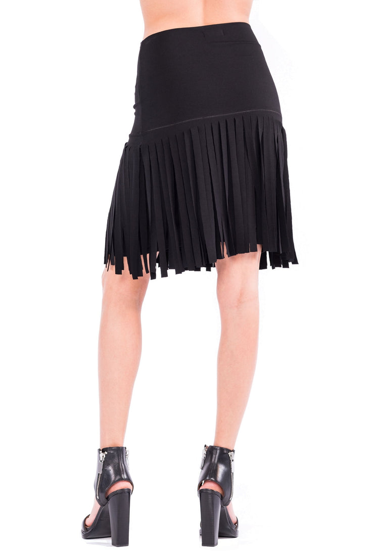 Layered Short Fringe Skirt