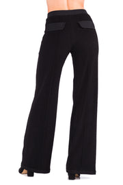 Lined Pocket Wide Leg Pin Striped Pants