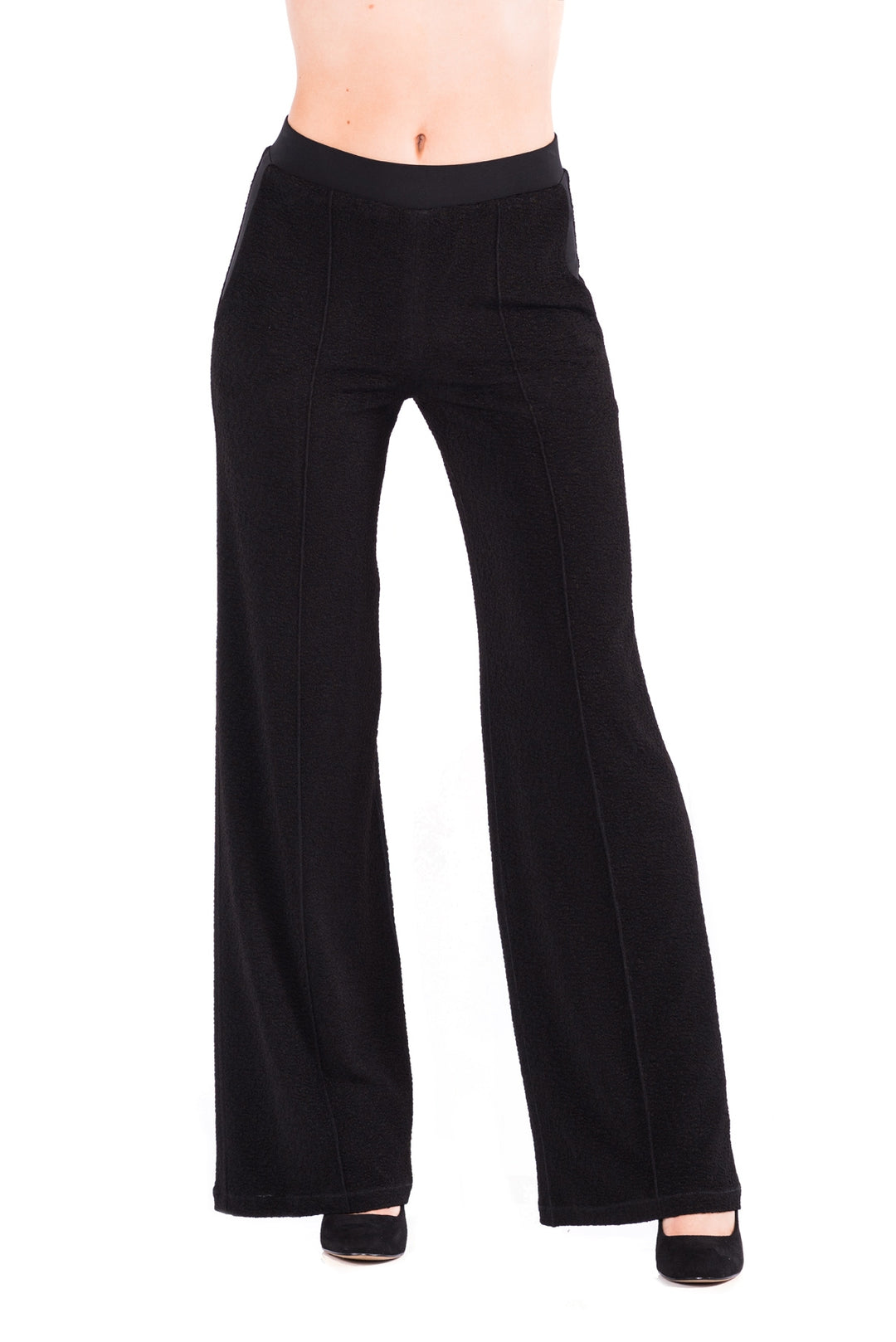 Lined Pocket Wide Leg Pin Striped Pants