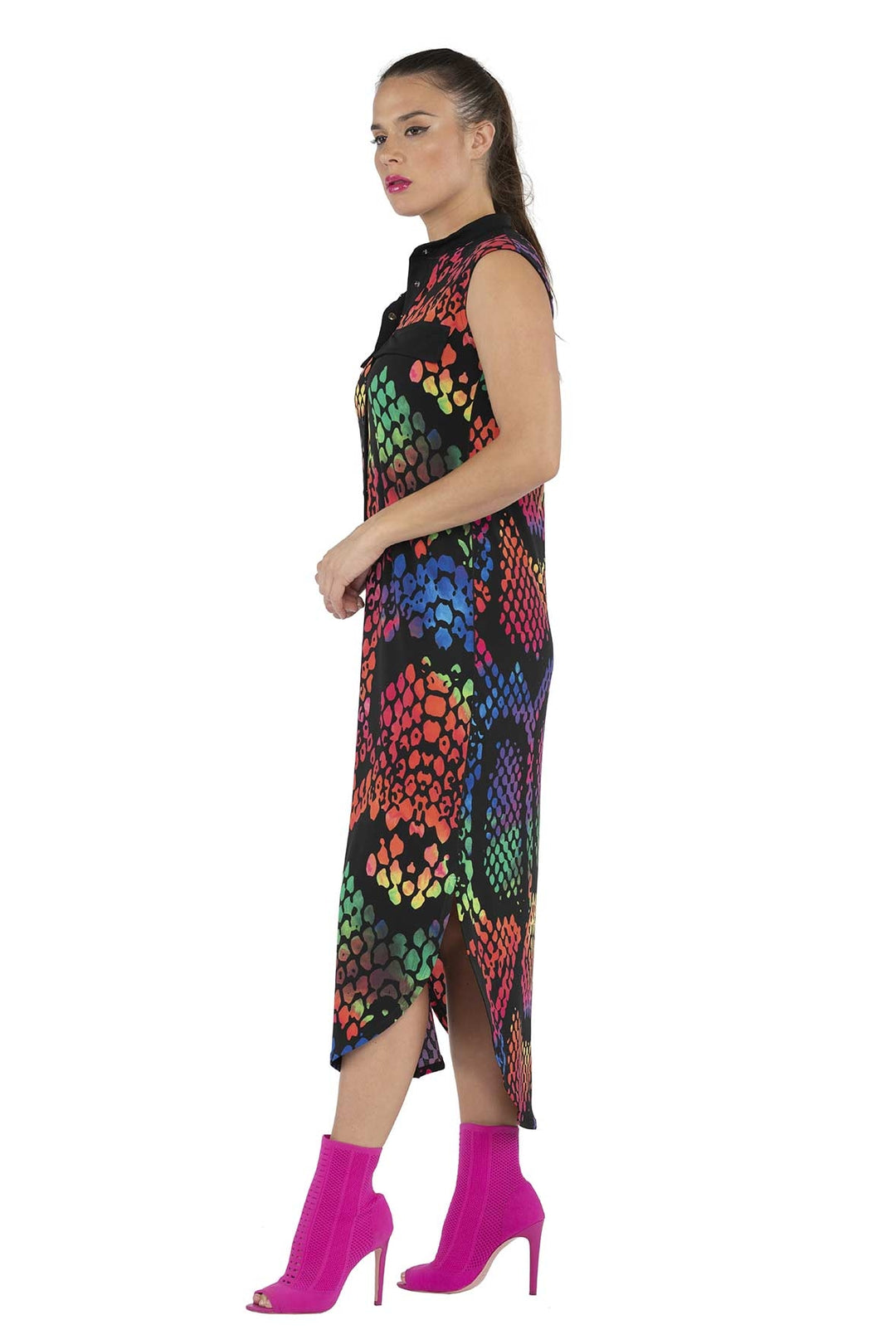 Long Sleeveless Shirt Dress