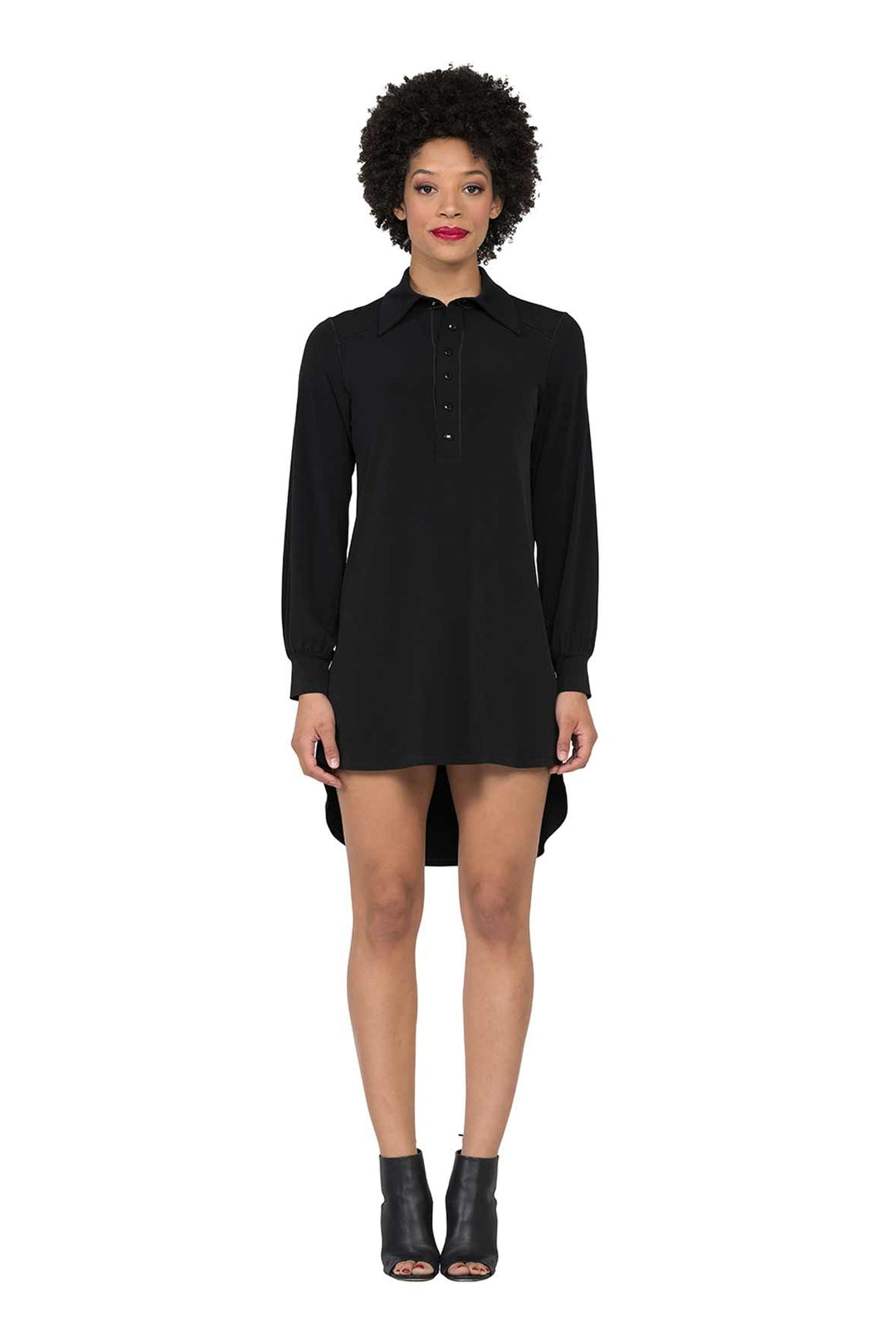 black high low shirt dress W by Wilt Waist Tie Shirt Dress Black Dress High Low Hem Size Medium