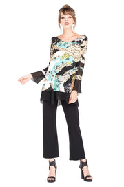 Long Sleeve Mesh Combo Tunic