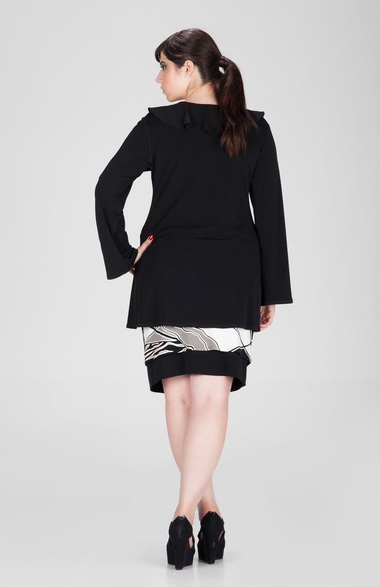 Final Sale Plus Size Short Sleeve Ruched Jumpsuit in Black