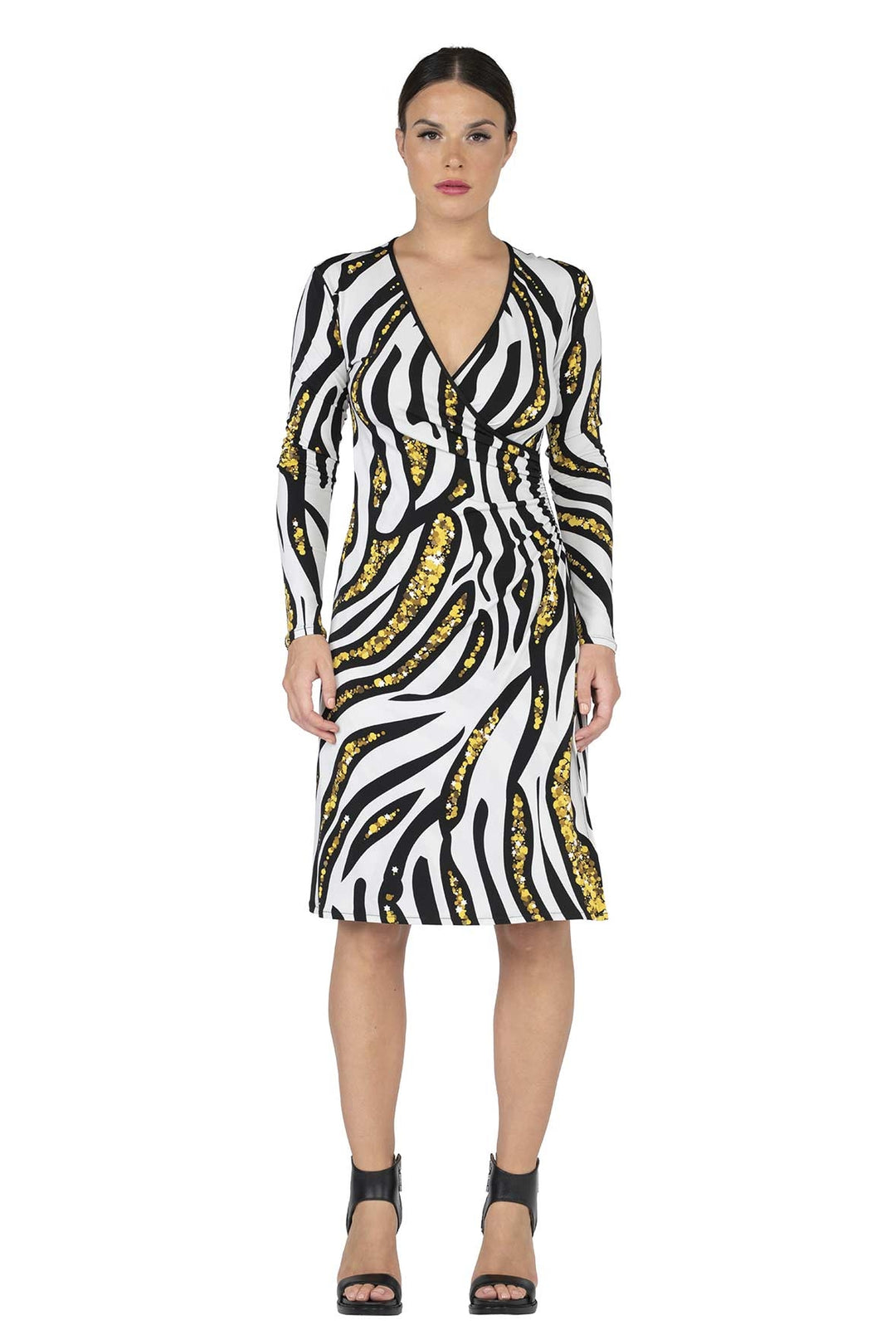 Long SLV Fold Over Dress