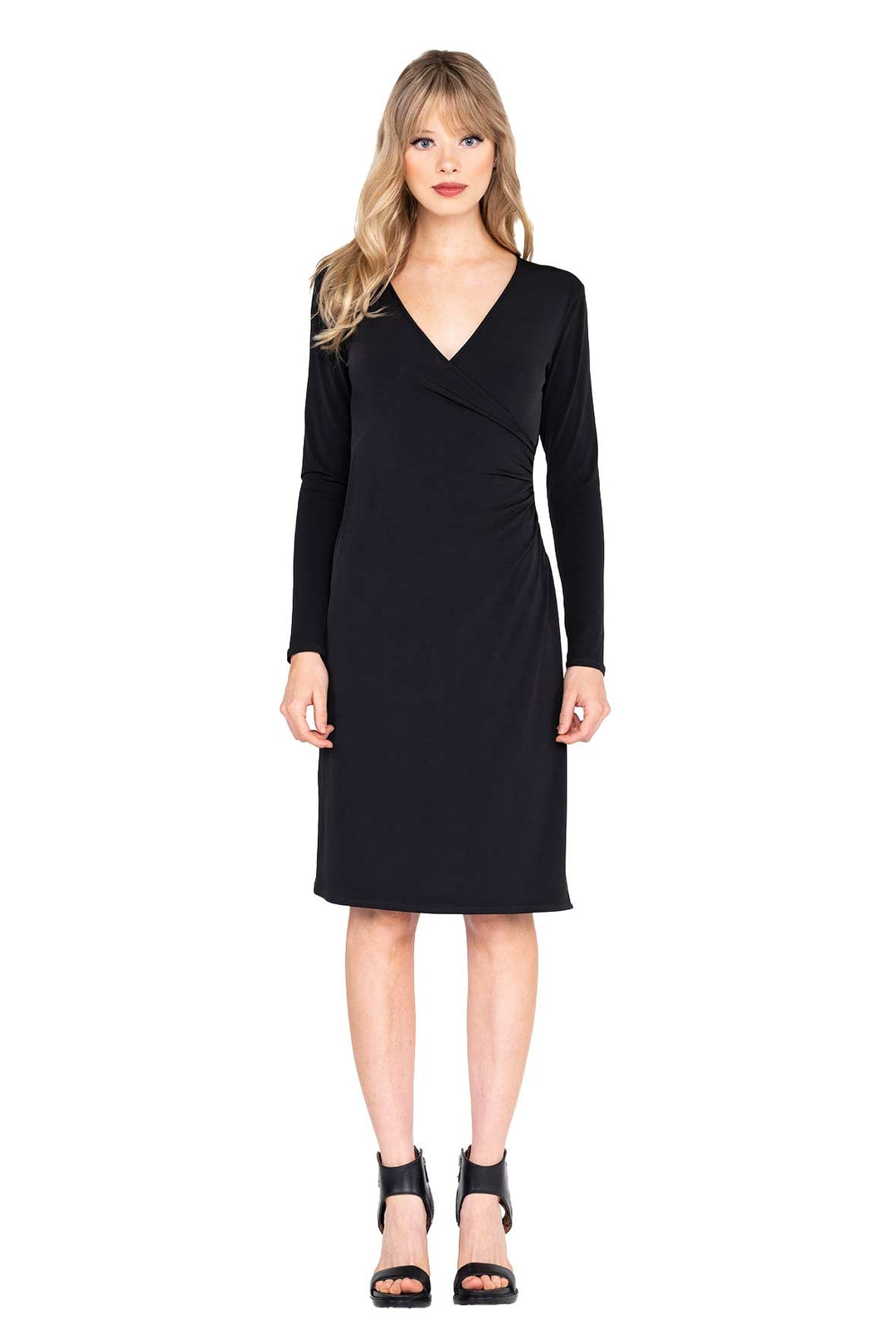 Long Sleeve Fold Over Dress
