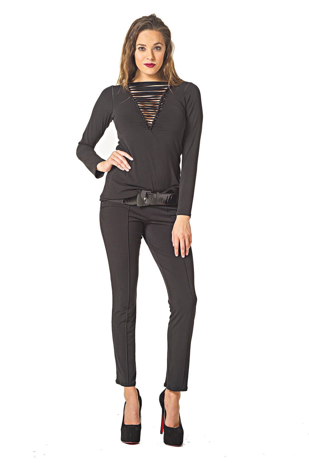 L/SL V Braided Front Top
