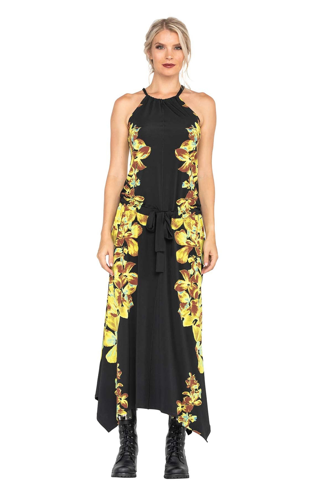 Necktie Pocket Long Dress