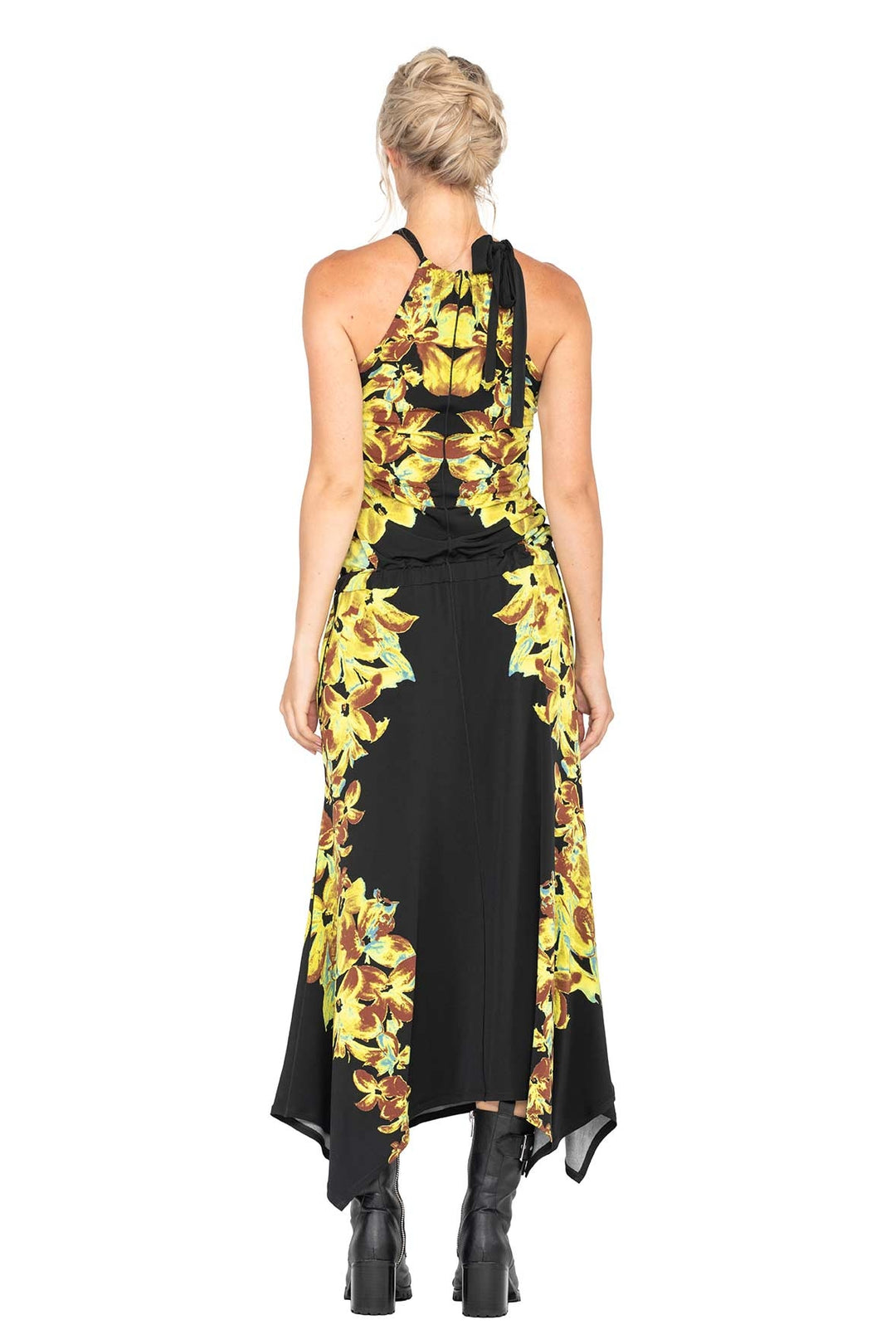Necktie Pocket Long Dress