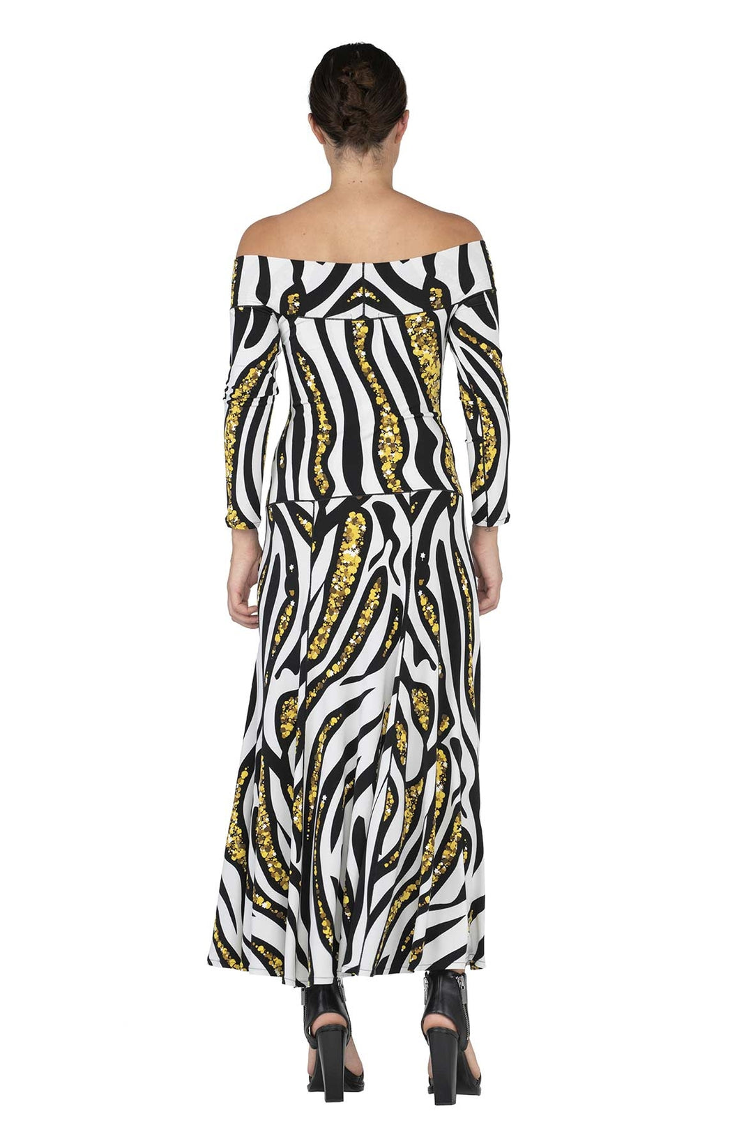 Off Shoulder 3/4 Sl. Long Dress