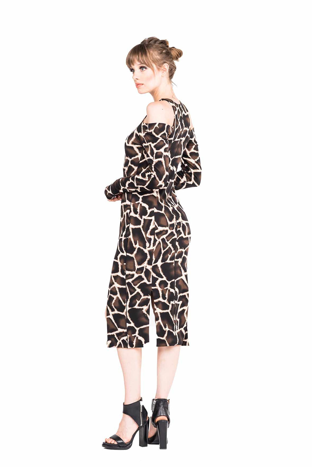 Open Shoulder Four Slit Dress