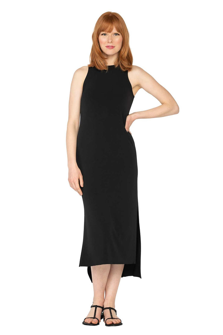 Raw Hemline Side Slit Tank Midi Dress EvaVarro Raw Hemline Side Slit Tank Midi Dress EvaVarro
