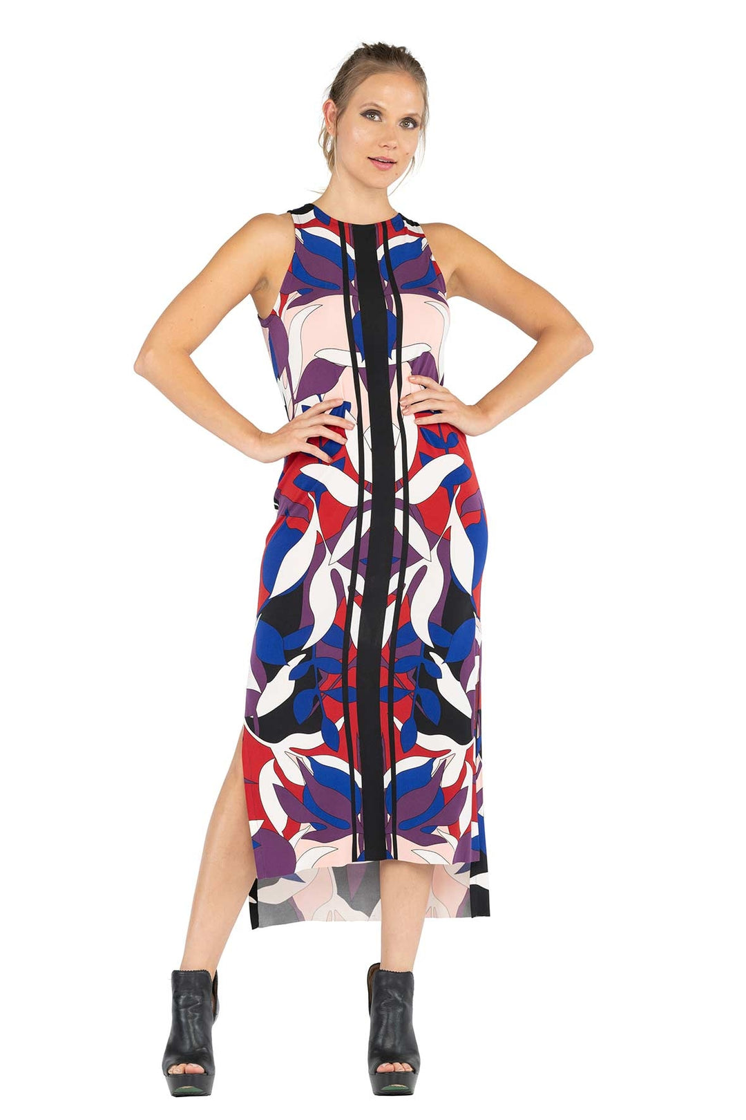 midi tank dress with side slits Raw Hemline Side Slit Tank Midi Dress – EvaVarro