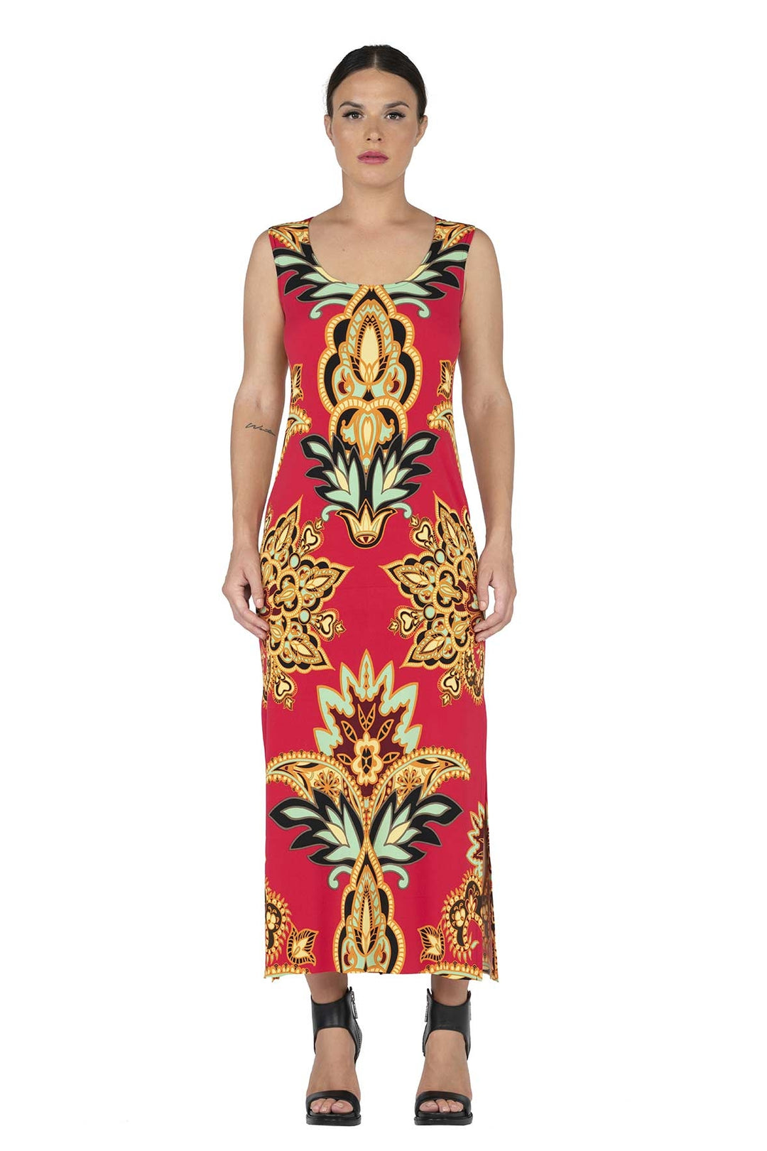 Raw Hemline U Neck Tank Dress