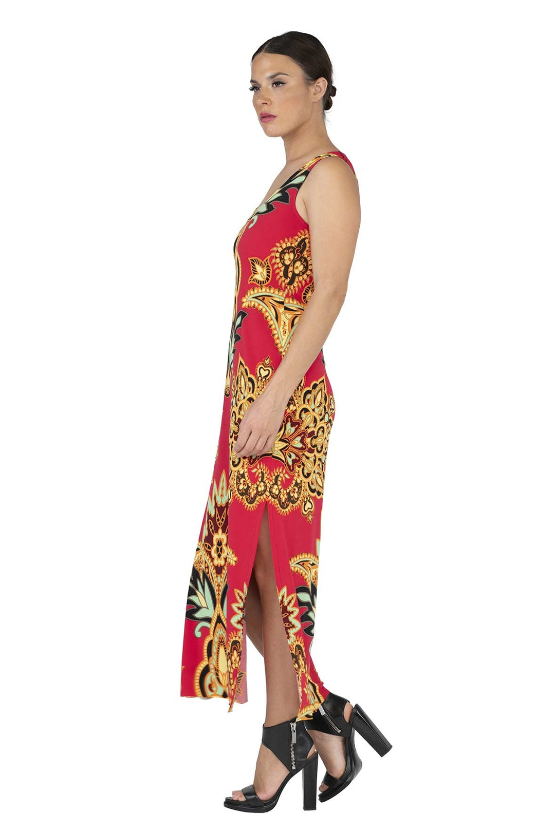 Raw Hemline U Neck Tank Dress