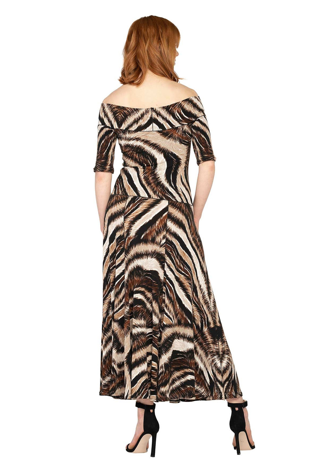 Off Shoulder Short SLV Long Dress