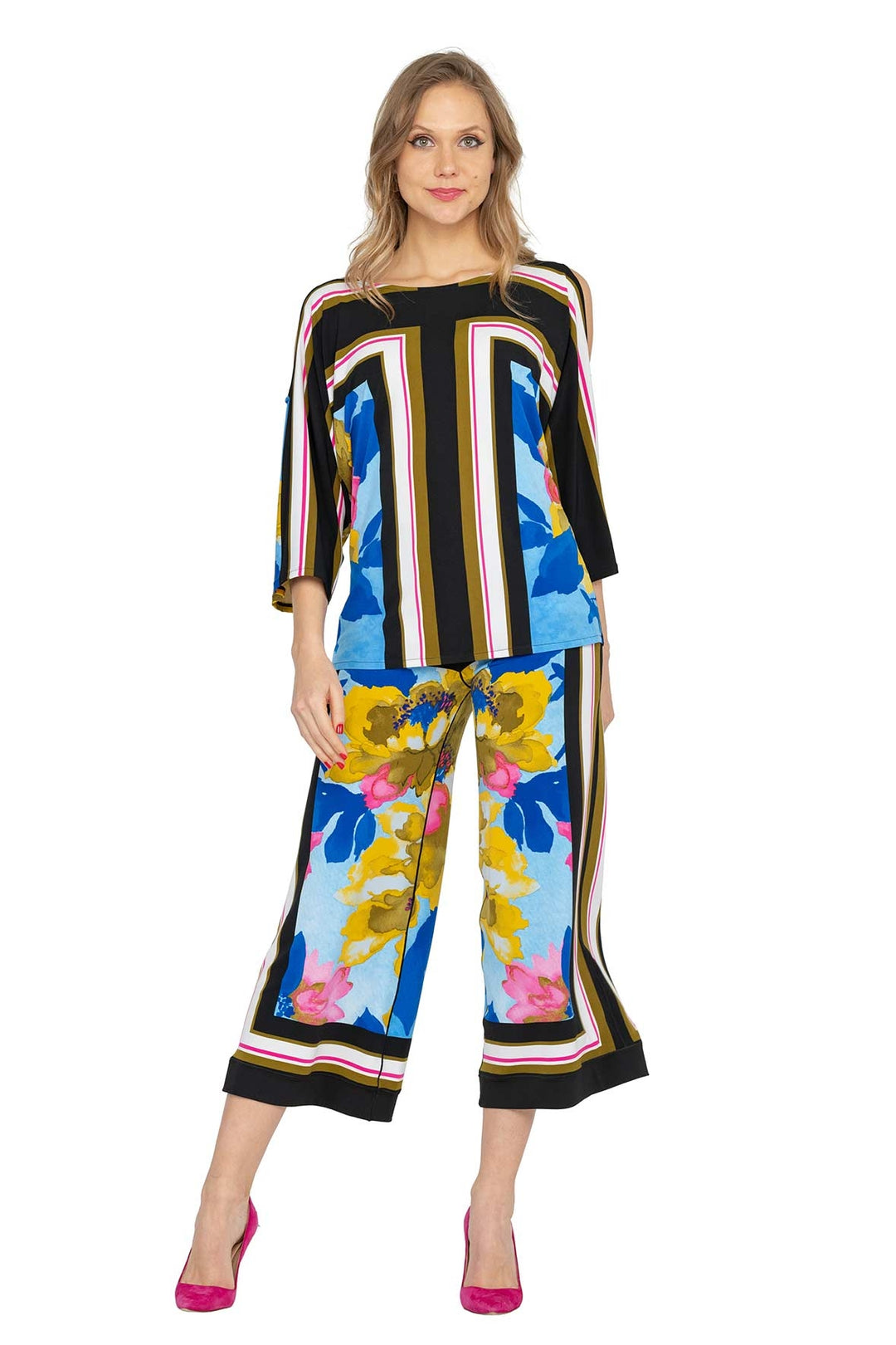 Side Seam Pocket Cropped Palazzo