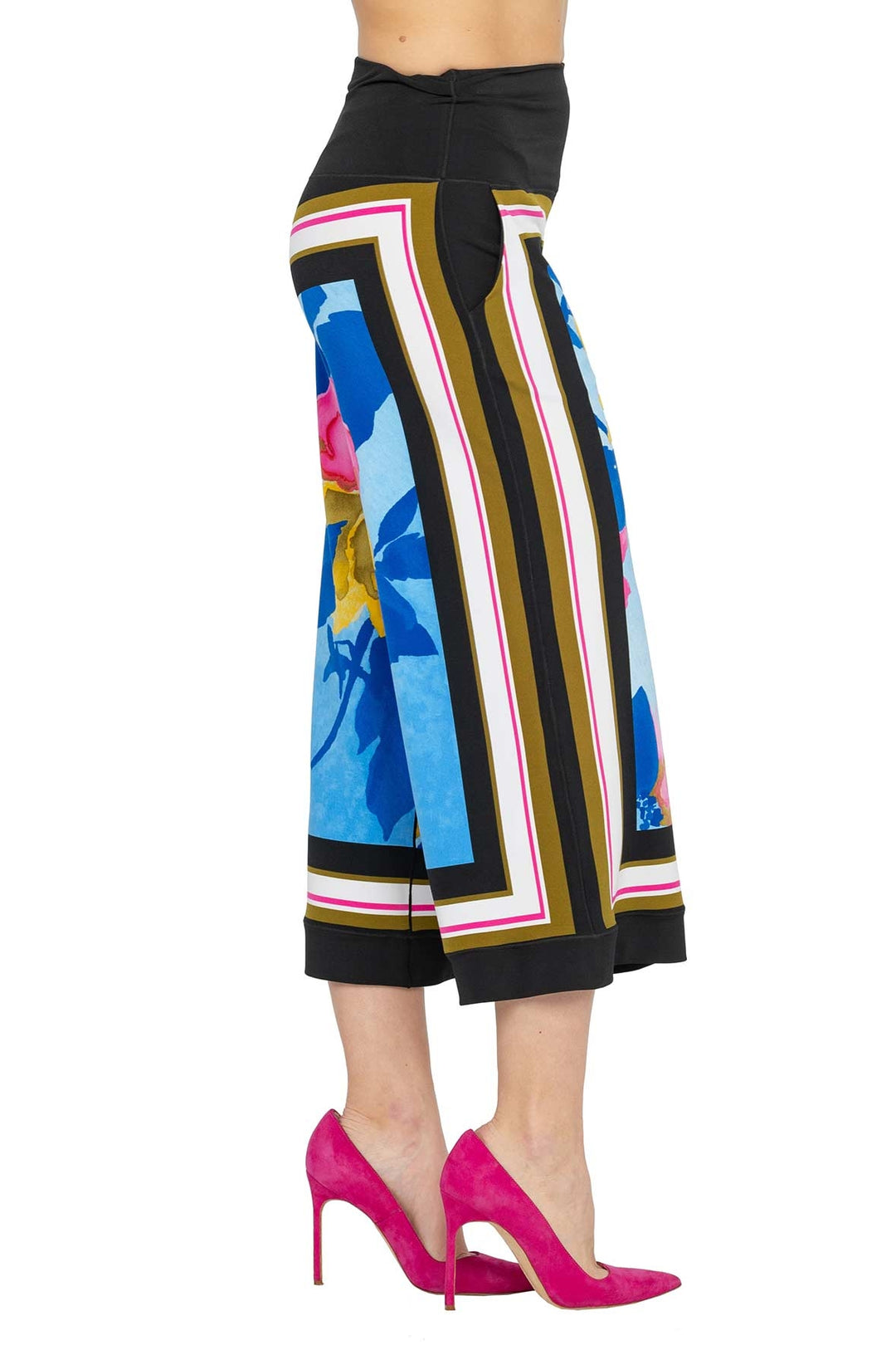 Side Seam Pocket Cropped Palazzo