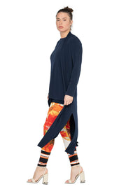 Side Slits Raw Hem Long Cardigan