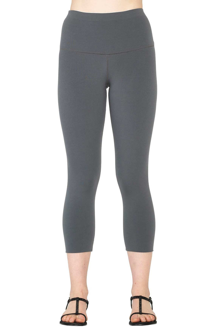 Solid Double WB DBL Layered Cropped Leggings
