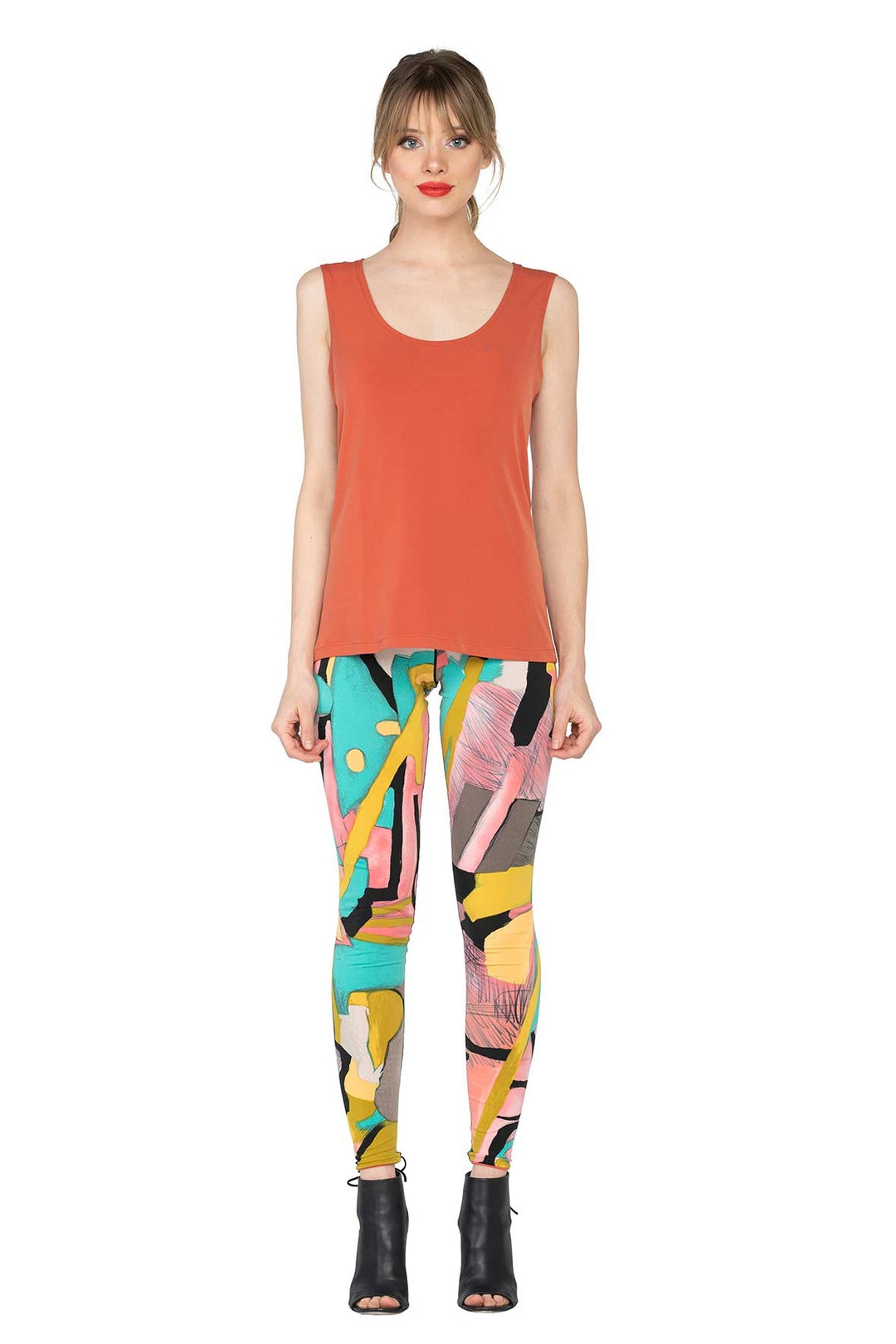 Solid Single Layered U Fitted Tank Top