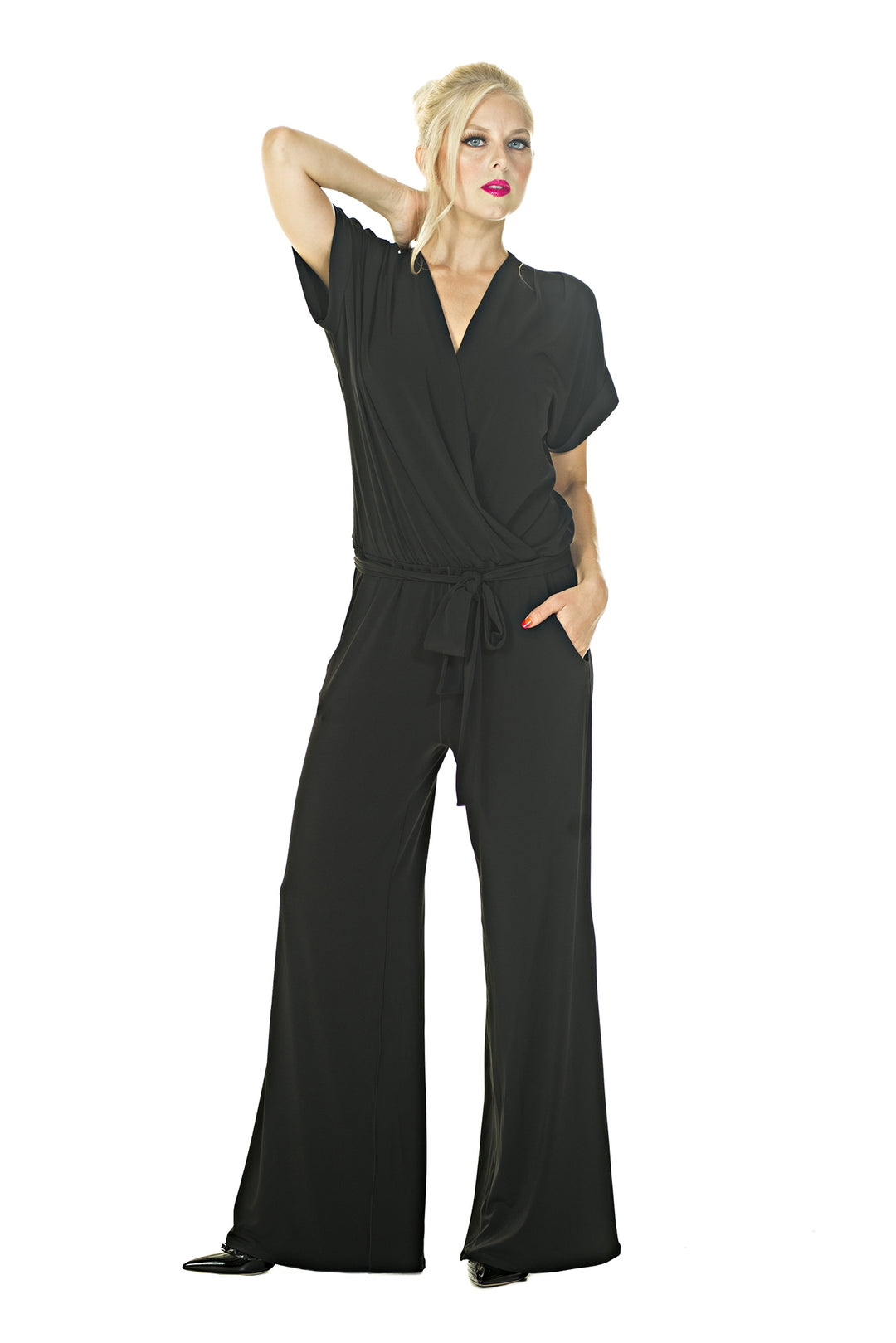 S/SL Fold Over, Wide Leg Pocket Jumpsuit