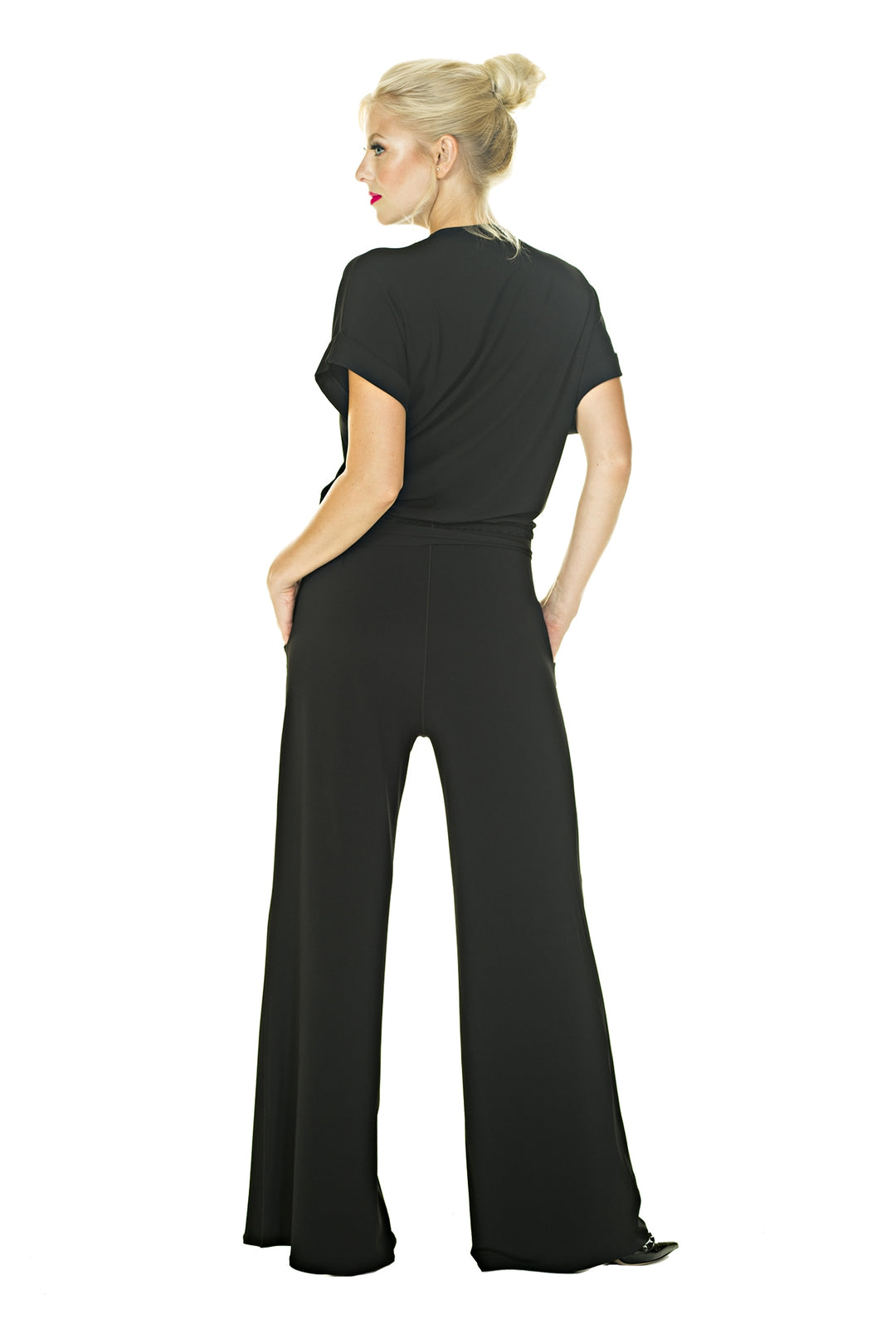 S/SL Fold Over, Wide Leg Pocket Jumpsuit