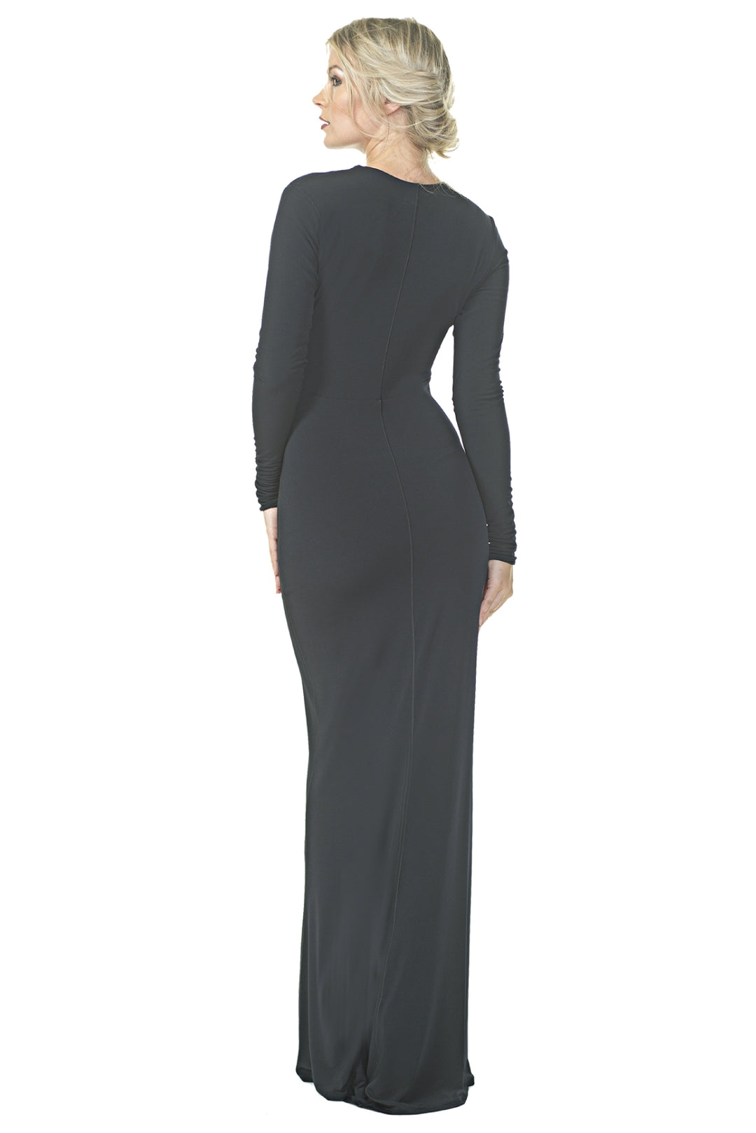 V NECK L/SLV Long Dress