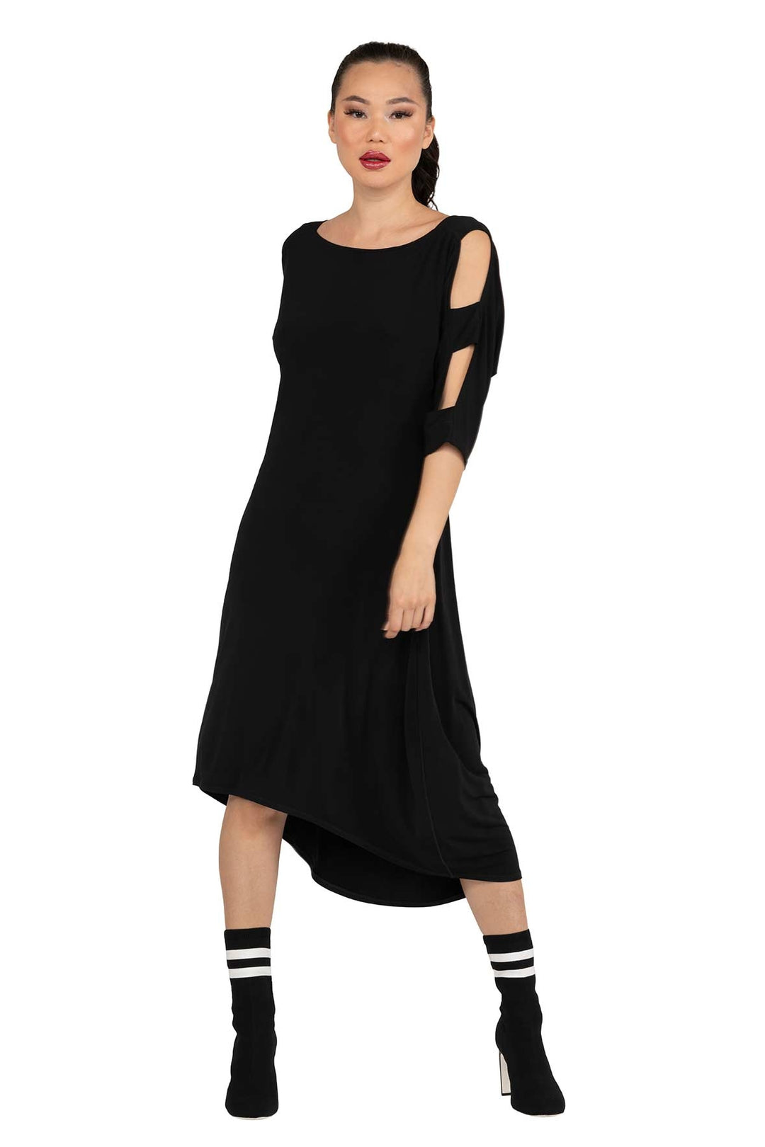 Wide Banded SLV Long Dress