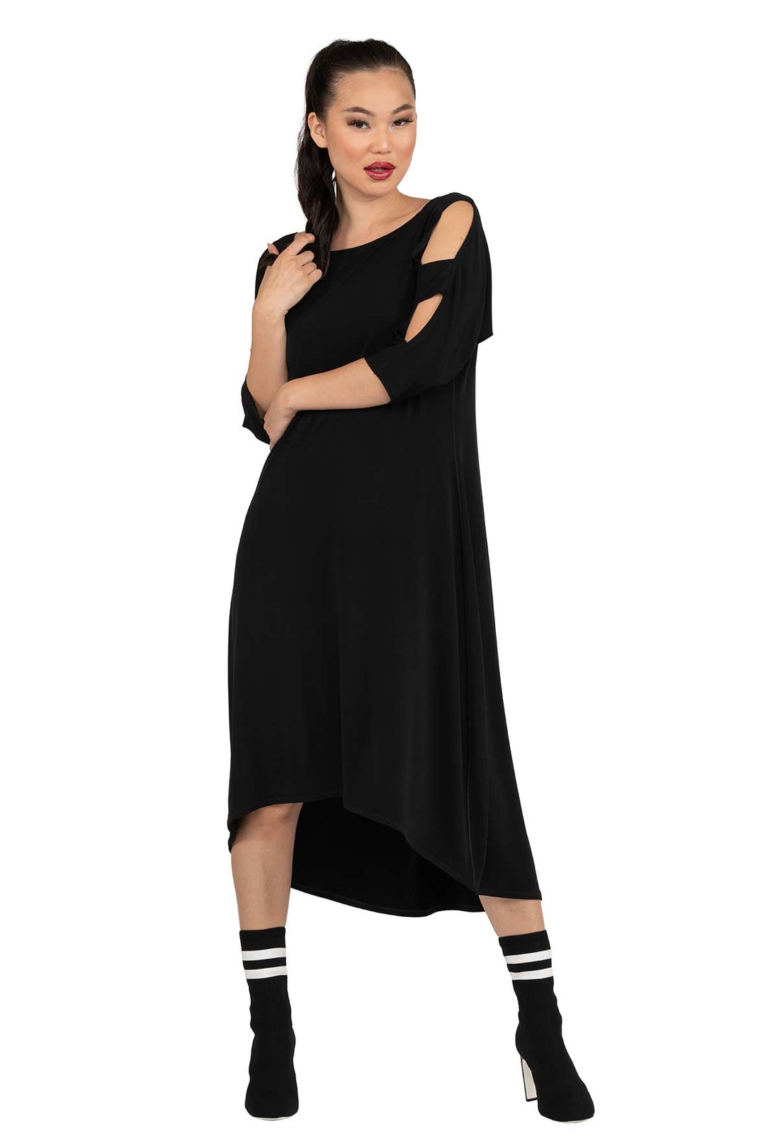Wide Banded SLV Long Dress