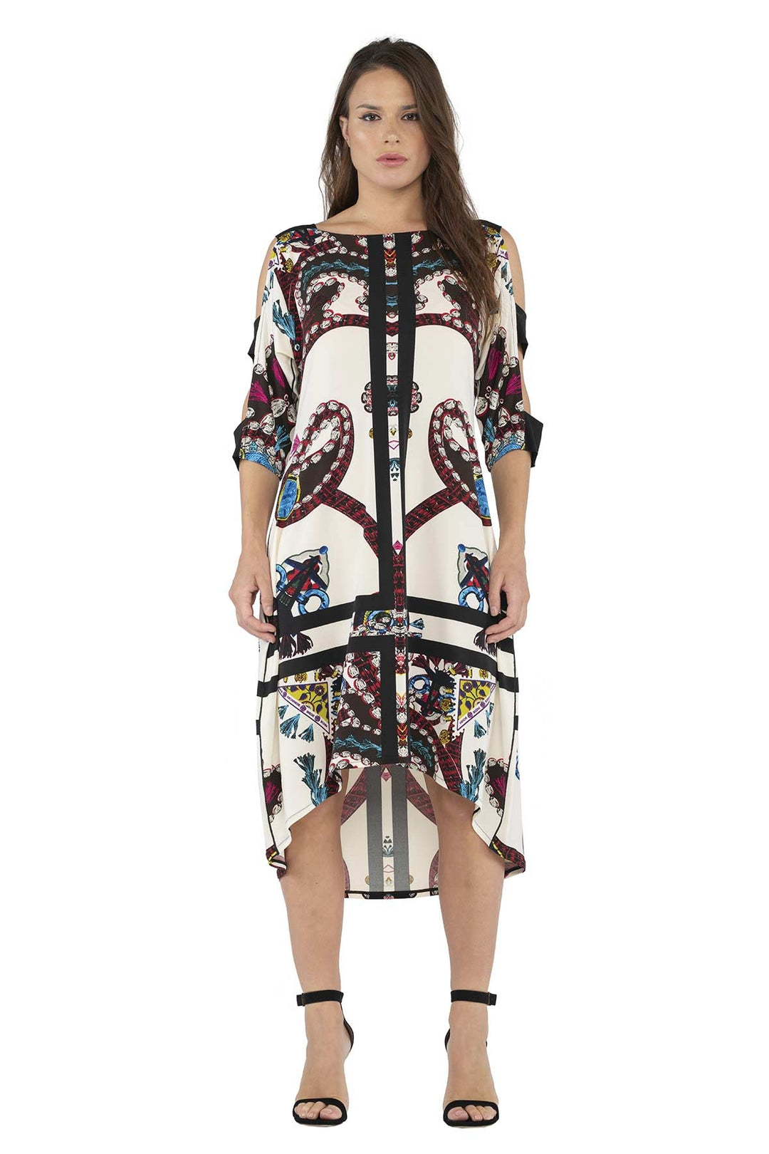 Wide Banded SLV Long Dress