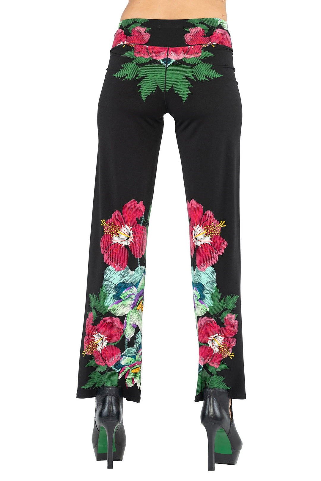 3.5" Yoke Straight High Elastic Waist Long Pant