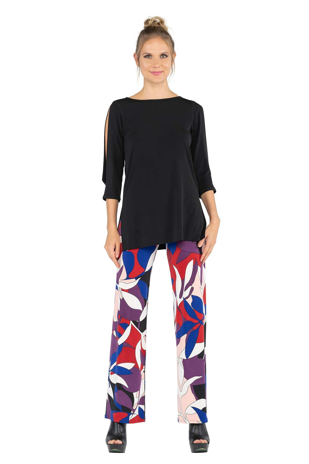 3.5" Yoke Straight High Elastic Waist Long Pant
